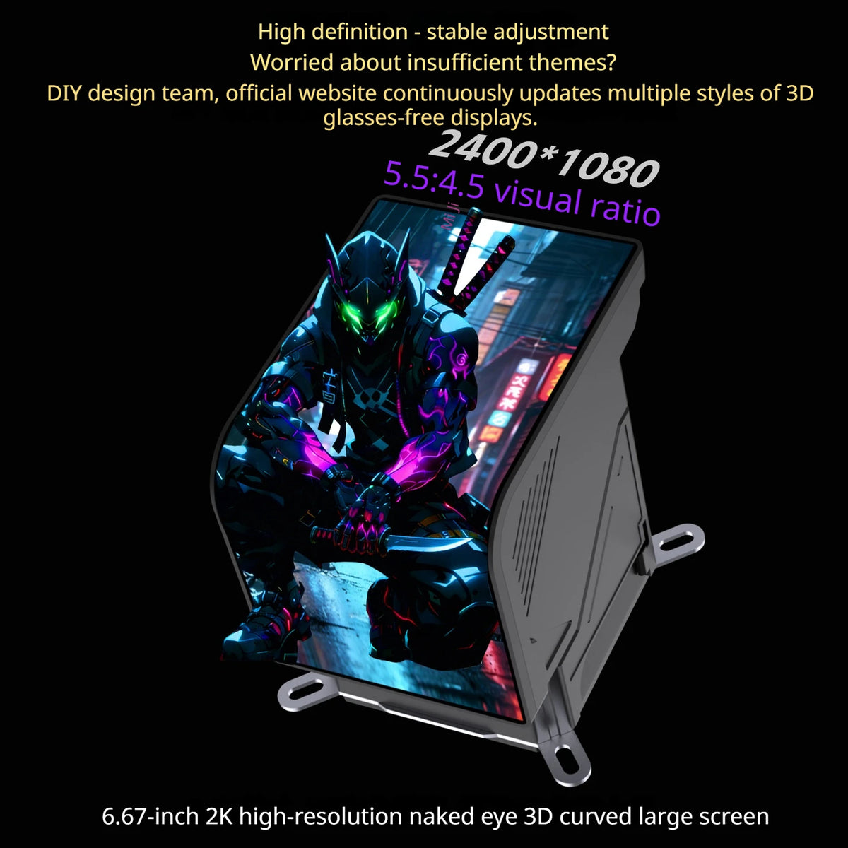 LOVINGCOOL SC70 360 ARGB CPU Liquid Cooler Radiator 6.67-Inch Naked-Eye 3D Super Large Frameless Curved Screen Water Cooler