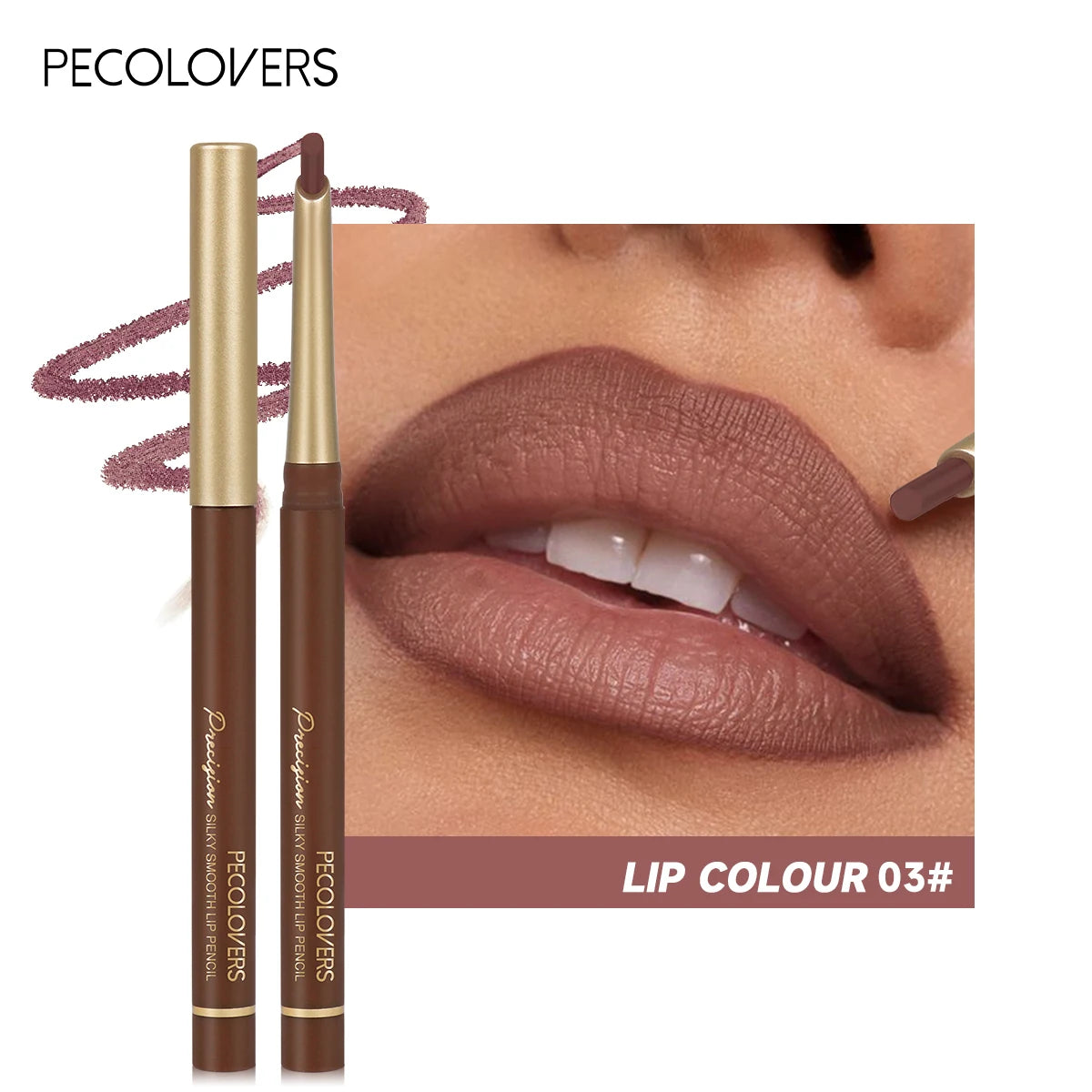 Matte 6-colors Lip Liner Pencil Bevel Design Nib Lip Contour Lipstick Nude Brown Lipstick Pencil Natural Lasting Lipliner Makeup