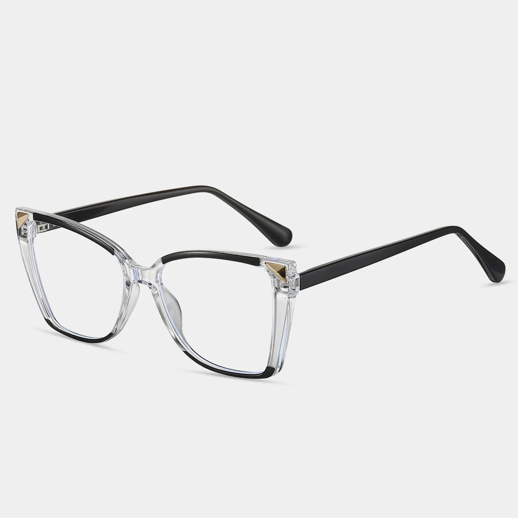 R57466 Fashion Square Anti Blue Light Glasses Trend Spring Hinge Prescription Spectacles Frames Women Optical Reading Glasses