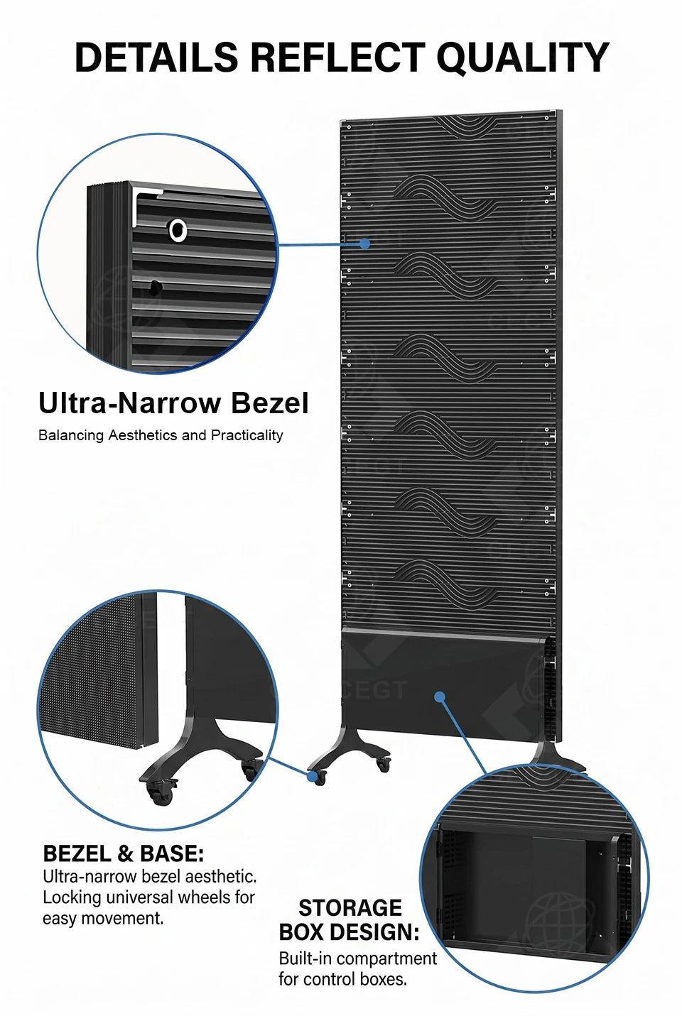 ZDHQ ultra-thin full-view indoor digital advertising LED display with 1-year warranty, suitable for retail mall promotions