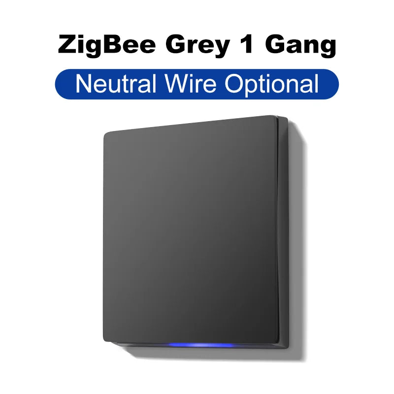 GIRIER ZigBee Wall Switch Tuya Smart Button Light Switches 1/2/3/4 Gang Support Neutral or without Neutral Wire Works with Alexa