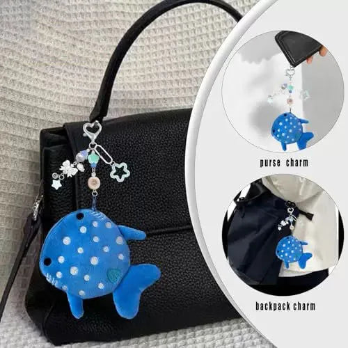 Cartoon Cute Whale Shark Coin Purse Kawaii Wallet Portable Plush Coin Bag Key Earphone Coin Organizer Pouch Zipper Bag