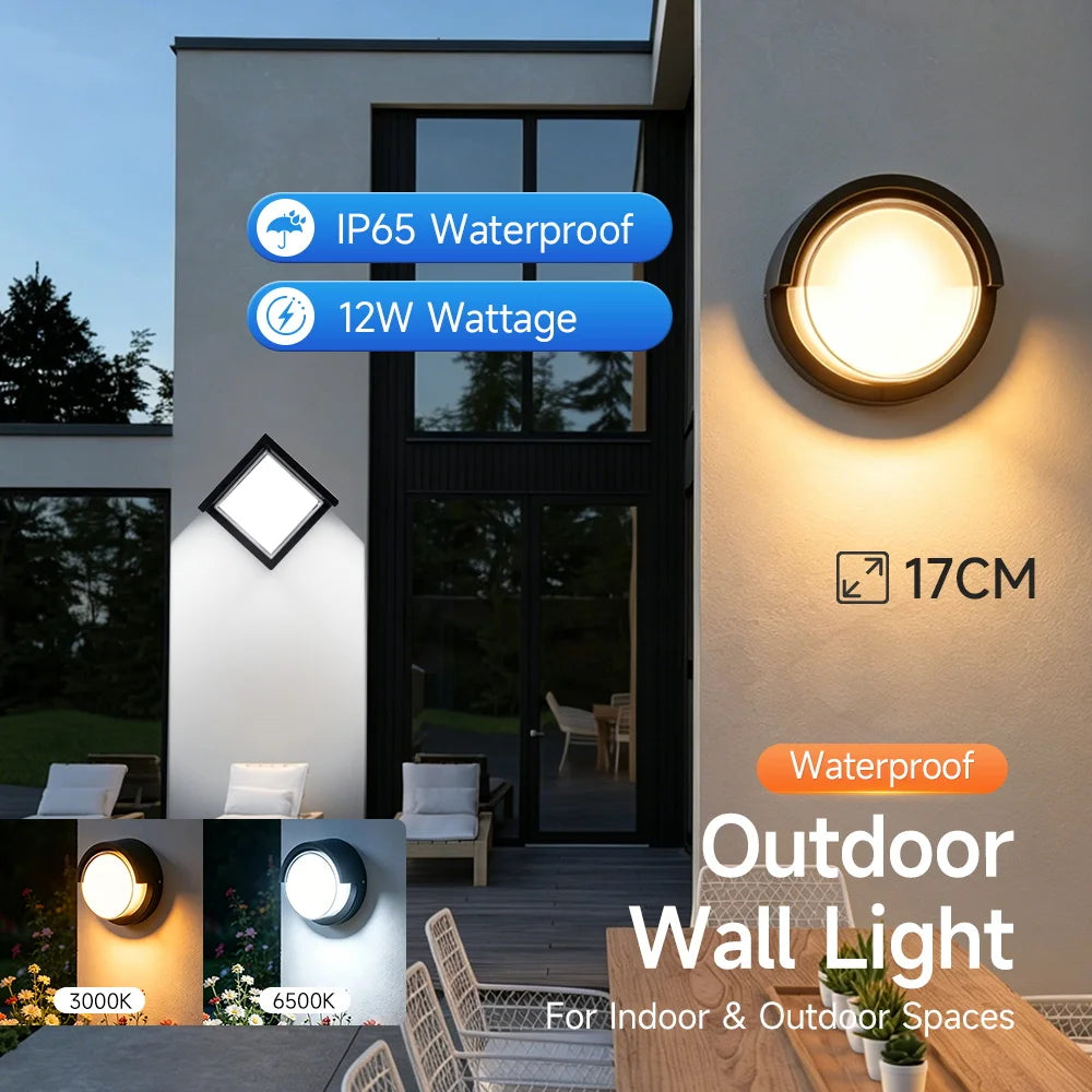 Outdoor Wall Light 85-265V IP65 Waterproof 25W 12W Garden Corridor Balcony wall lamp courtyard Decor Warm Light exterior Stairs