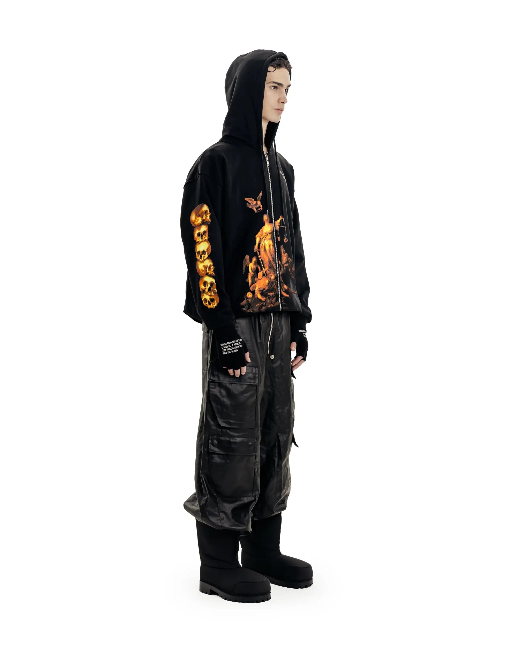 Y2K Retro Hoodie Men Printed justice Print Pullover Sweatshirt Harajuku Hip Hop Streetwear Oversized Jacket Unisex Zipper Hoodie
