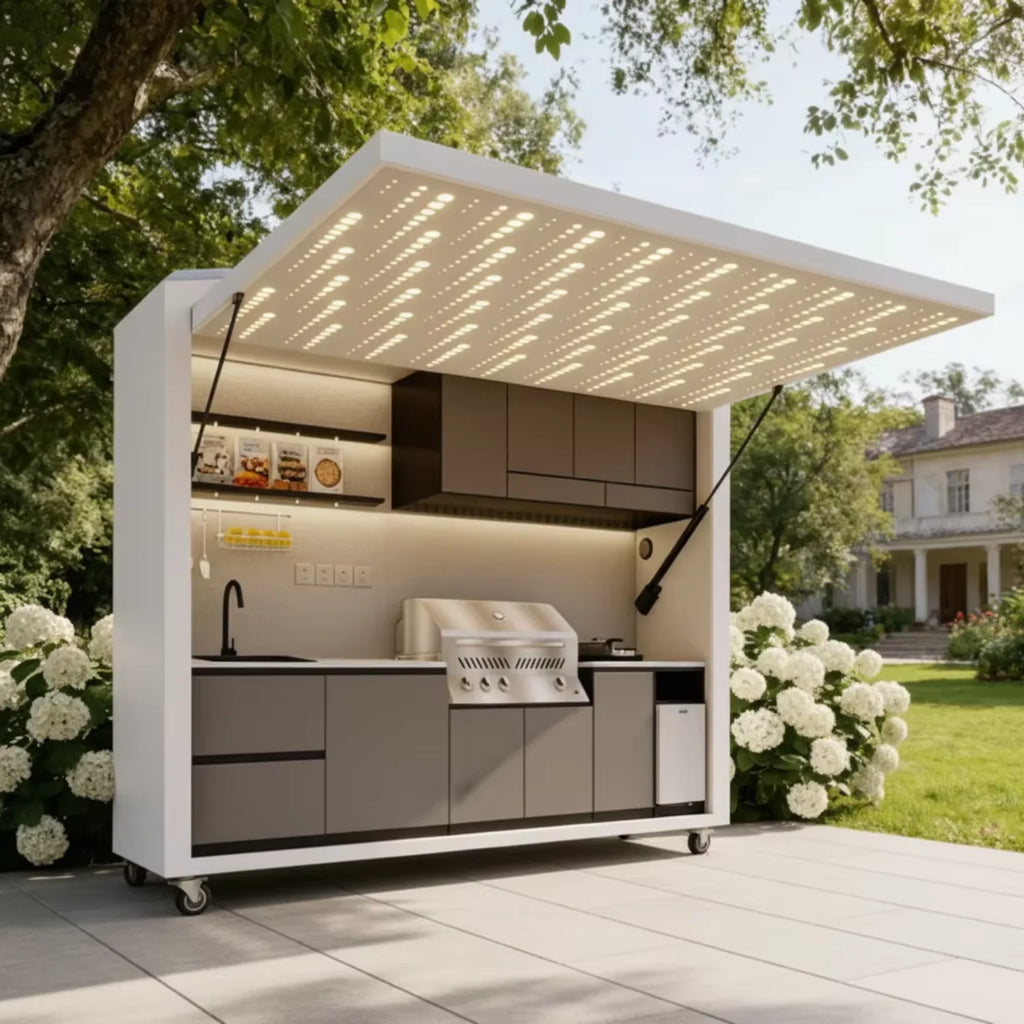 CUSTOMIZED Modular Outdoor Kitchen Villa Kitchen Cabinets For Guesthouse Outdoor Bbq Grill Island Outdoor Kitchen Bbq Island