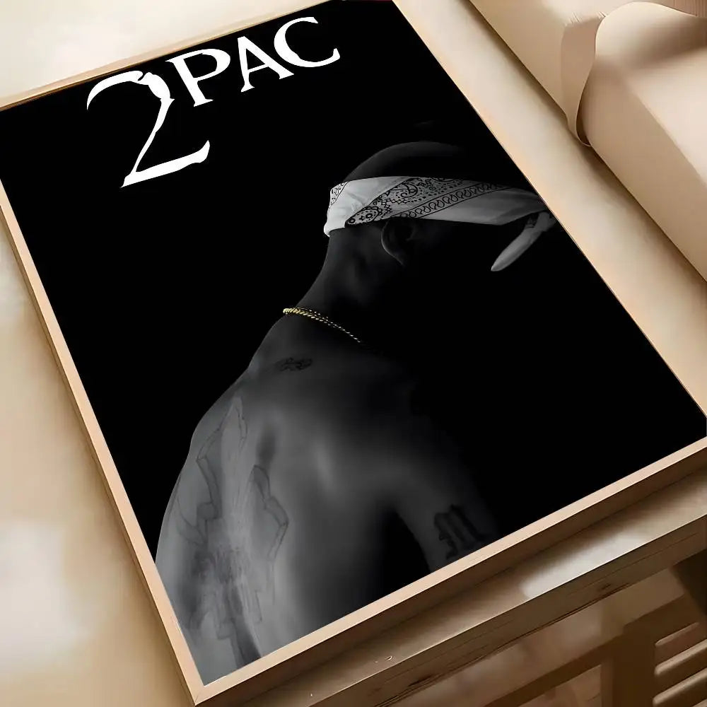 Hip Hop Singer 2-2Pac-MT Tupac Shakur Poster Art painting poster with prints Home bedroom living room decoration gift