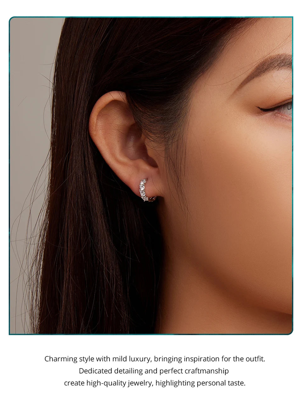 WOSTU Real 925 Sterling Silver Full of Zircon Circel Hoop Earrings For Women S925 Wedding Round Crystal Pendientes Jewelry Gift