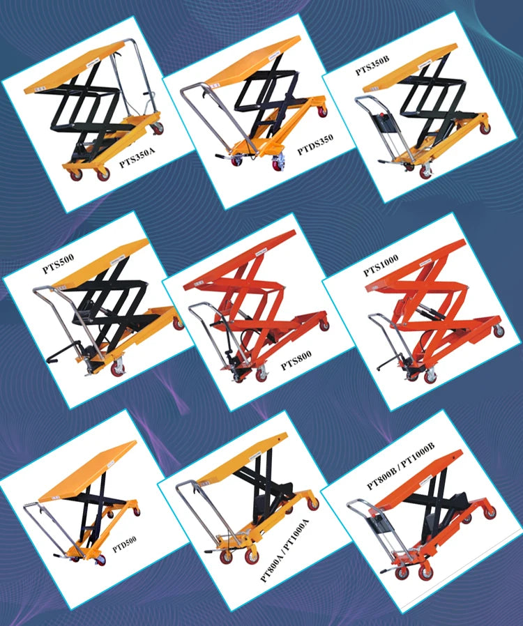 Portable 350kg 500kg Manual Hydraulic Small Scissor Lift Table Trolley
