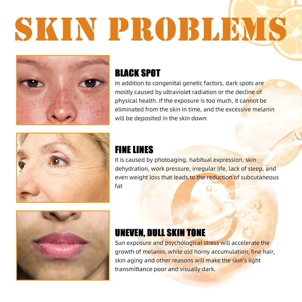 Vitamin C Whitening Serum Face Remove Dark Spots Freckles Fade Melanin Retinol Anti-wrinkle Essence Brightening Korean Skin Care