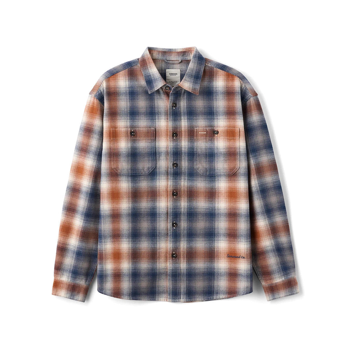 SIMWOOD 2026 Autumn New Men's Oversized Vintage Plaid Flannel Shirt 280gsm Thick Warm Long Sleeve Casual Top