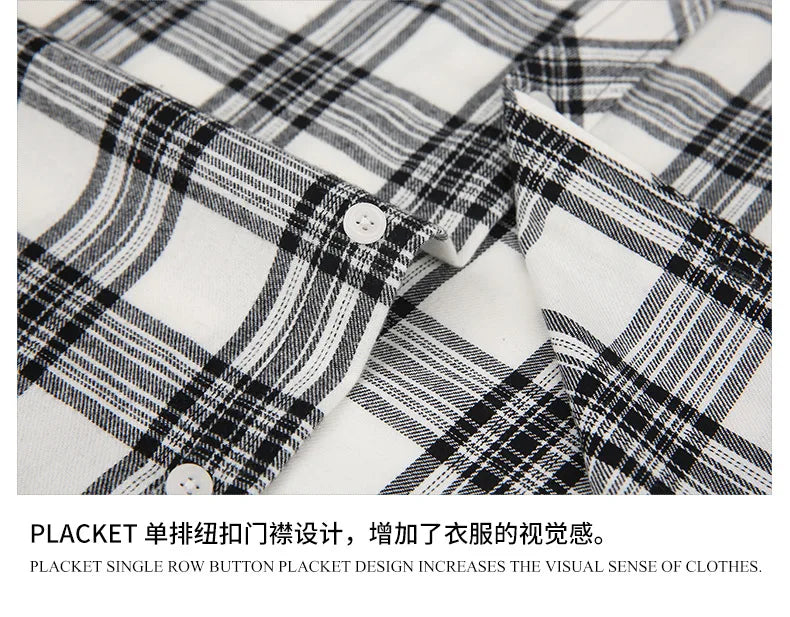 Men's long sleeve shirt ground wool plaid comfortable casual spring summer autumn high quality slim-fit free ironing fast