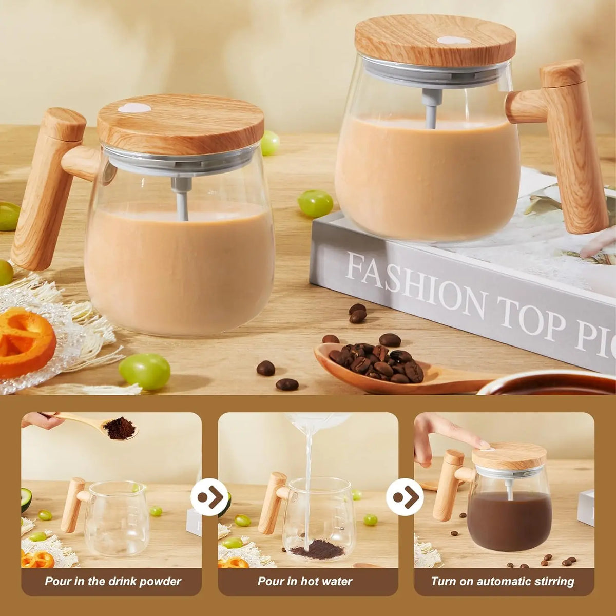 400ML Self Stirring Mug 7000RPM Electric High Speed Mixing Mug With Waterproof Automatic Mix Cup for Coffee Milk Protein Powder