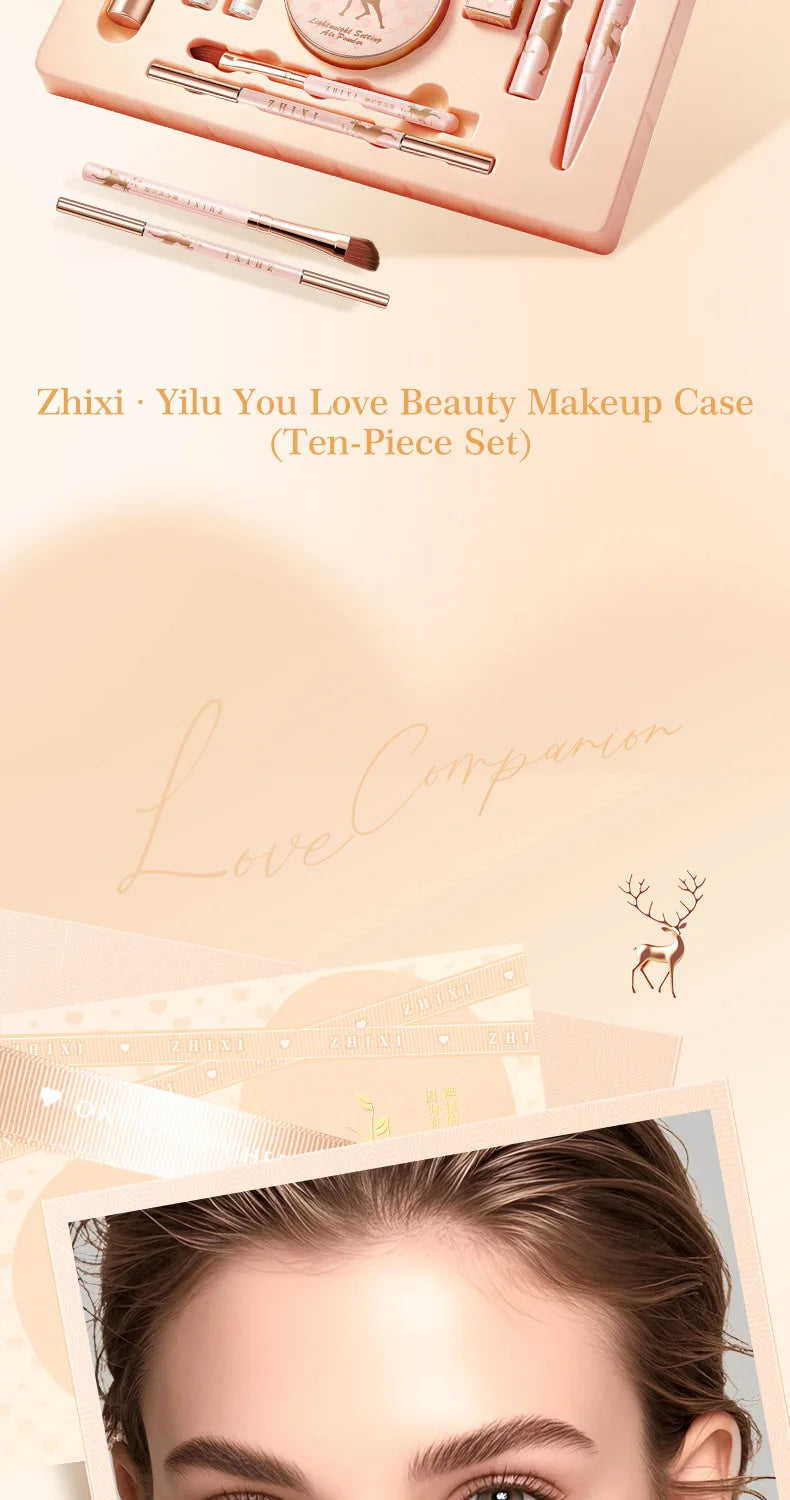 10-Piece Complete Makeup Gift Set Full Face Cosmetics Kit Luxurious Beauty Collection,Birthday & Valentine‘s Day Gift