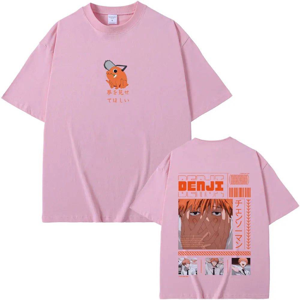 Anime Chainsaw Man T-shirt Cartoon Denji Pochita Funny Graphic T Shirts Tops Men Women Manga Casual Oversized Tshirt Streetwear