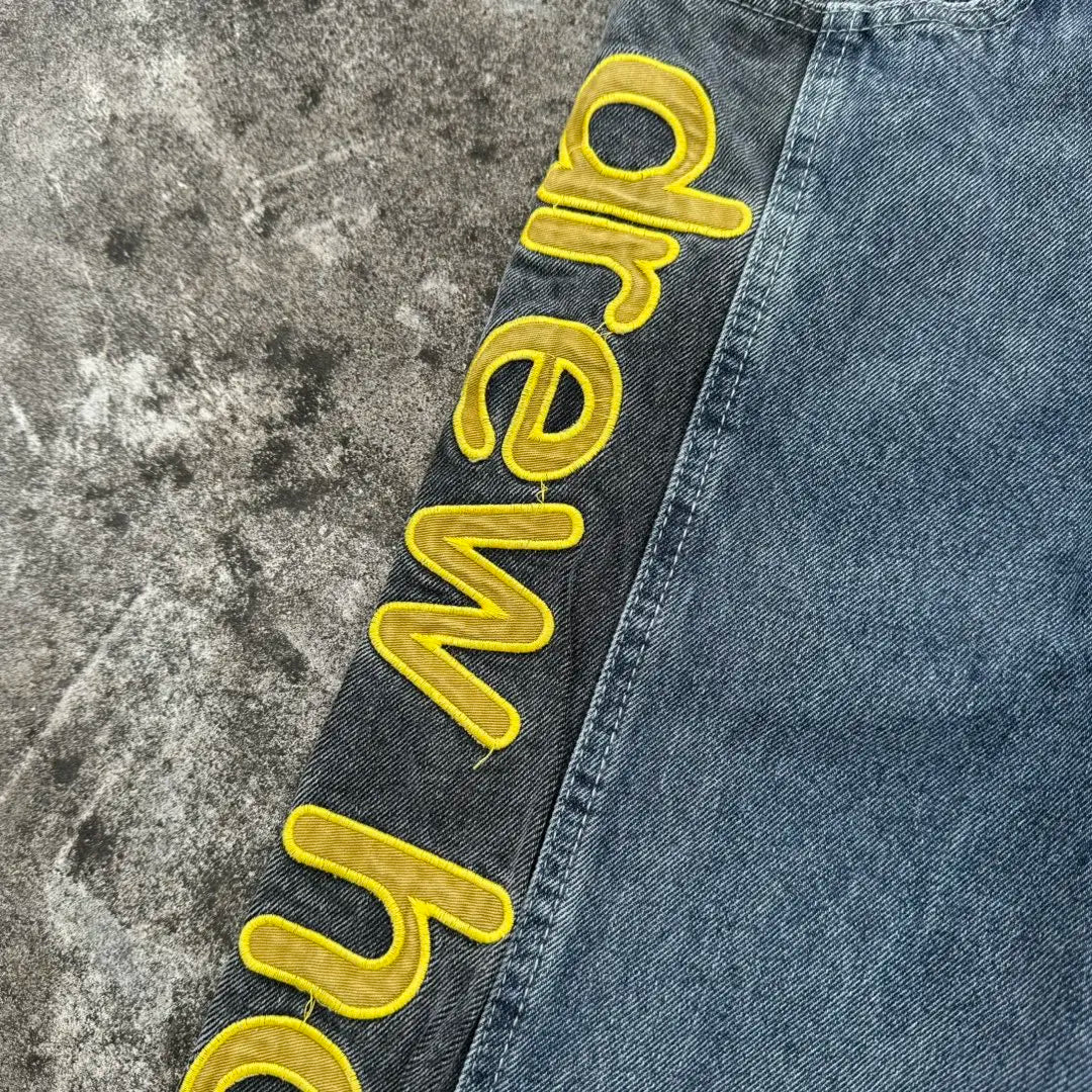 Drew House The denim fabric is stitched with a special style of patchwork design jeans for men and women casual ropa hombre
