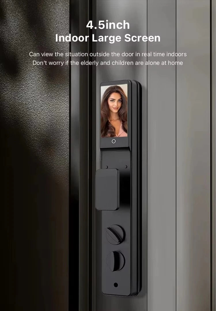 Israel lock Tuya wireless waterproof smart appearance facial recognition digital lock 6085 wooden door biometric fingerprint
