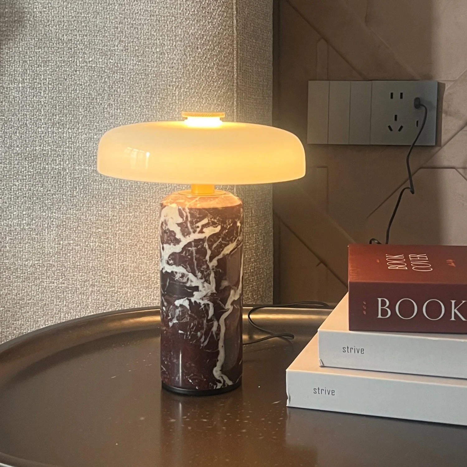 Table Lamps Luxury Glass 110V/220V Marble USB Lighting Rechargable Space Mood Light Table Light Bedroom Living Room Decoration
