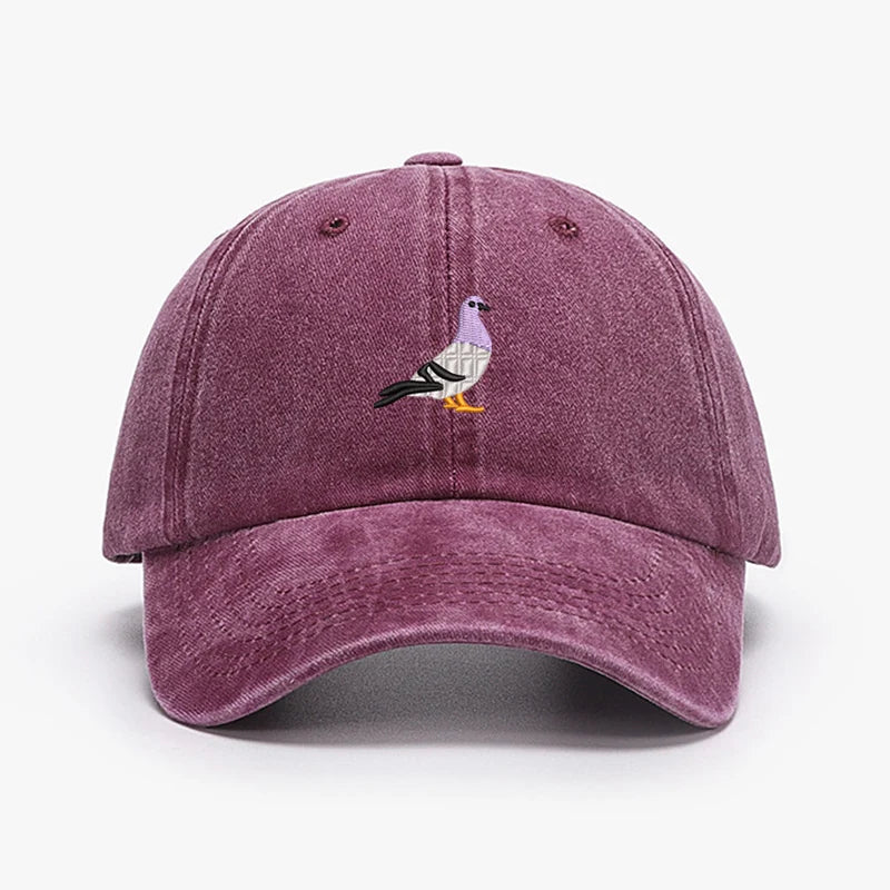 Embroidery Pigeon Spring vintage Baseball caps Men Women Water Washed Sports Fishing Sunshade Summer Autumn winter Dad Hat