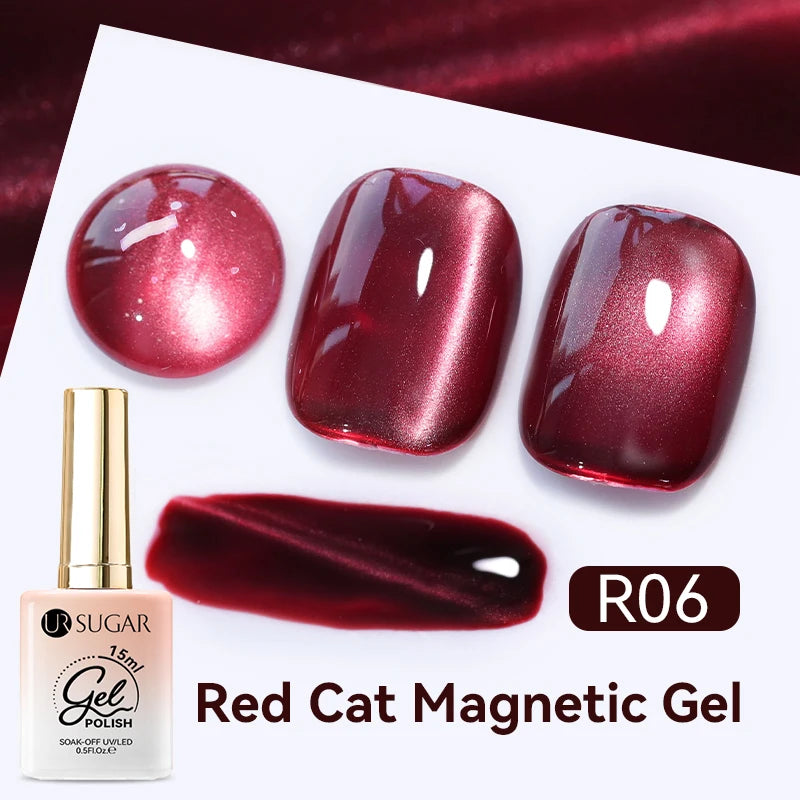 UR SUGAR 15ml Cat Magnetic Gel Jelly Glass Full Coverage Varnis Magnetic Gel Soak Off UV LED Gel Autumn Winter Xmas Manicure