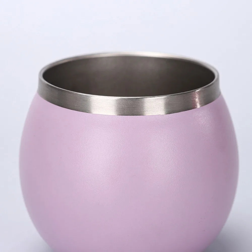 Mini Double Wall Argentine Yerba Mate Cup 5oz Stainless Steel Insulated Cups with Straw and Lid Tumbler Cup Outdoor