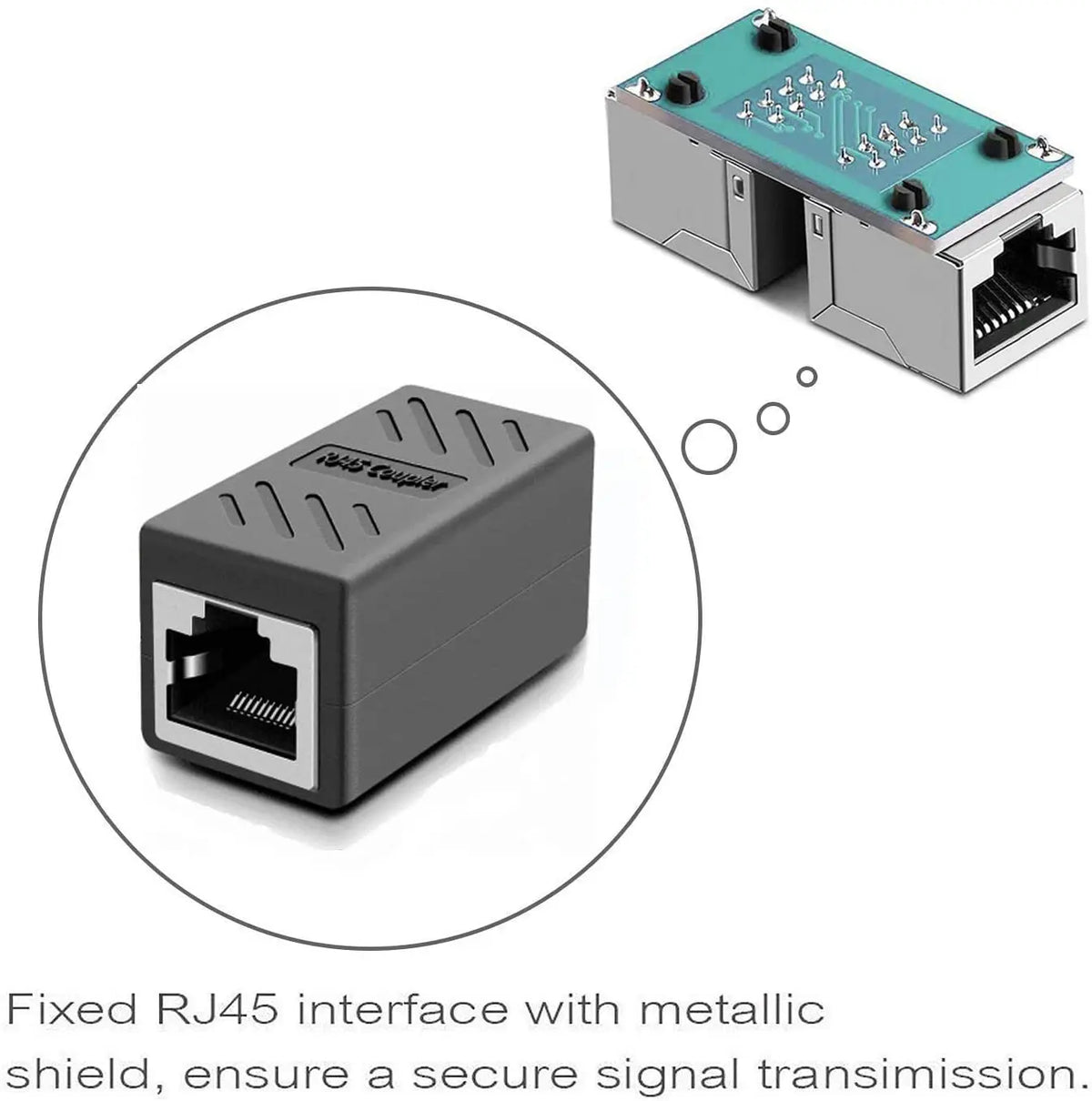 RJ45 Coupler Ethernet Extender 10Gbps, Cat7 Ethernet Coupler Female to Female Connector for Cat7/ Cat6/ Cat5e Cable