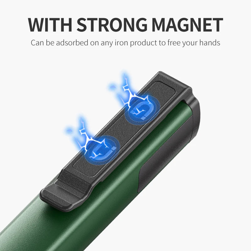 SMILING SHARK Magnetic Work Light 6‑Mode LED Flashlight with COB Sidelight Clip‑on Design for Outdoor Lighting GZ5112