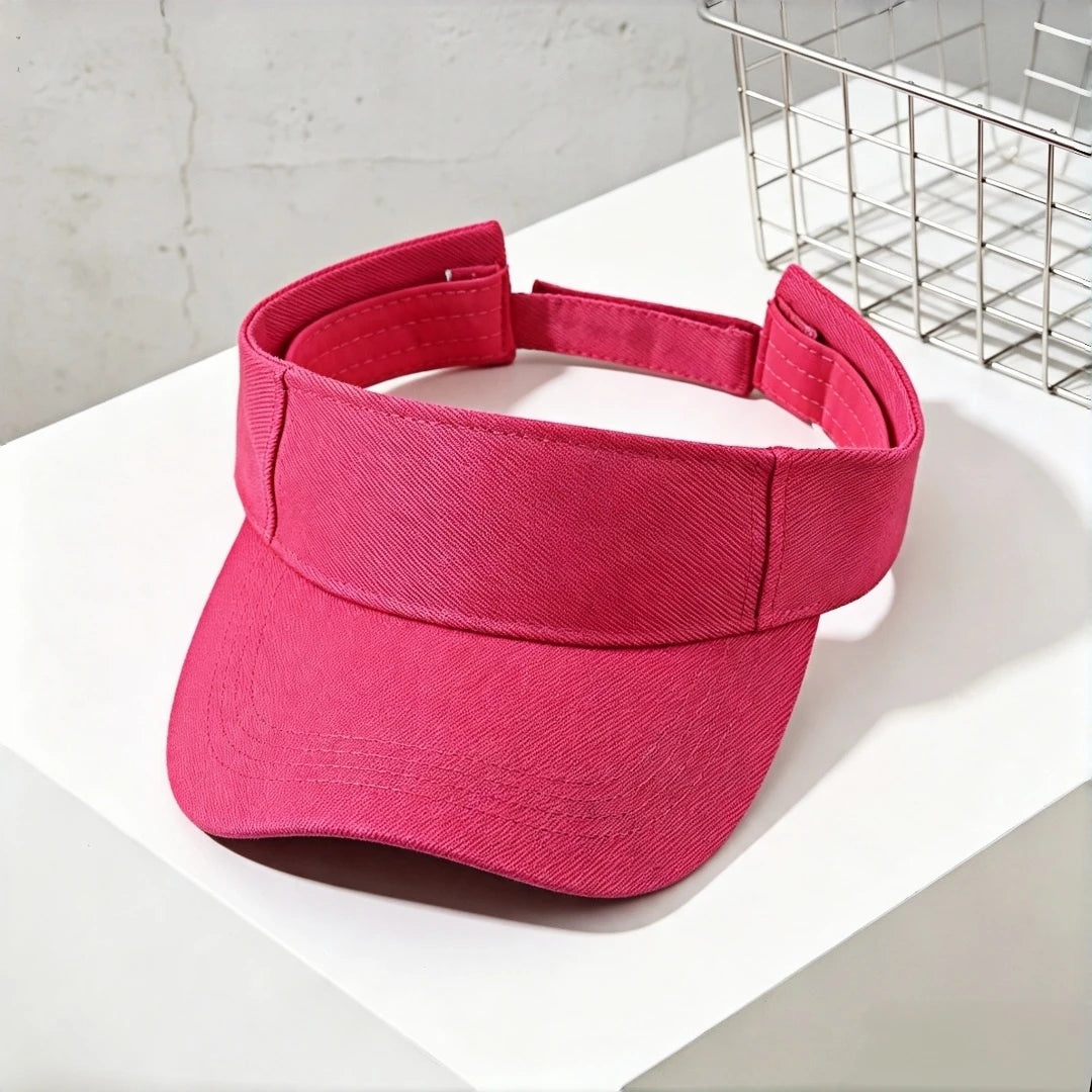 Solid-color brimless sun hat with adjustable snap fasteners. Sporty sun hat suitable for both men and women. Lightweight basebal
