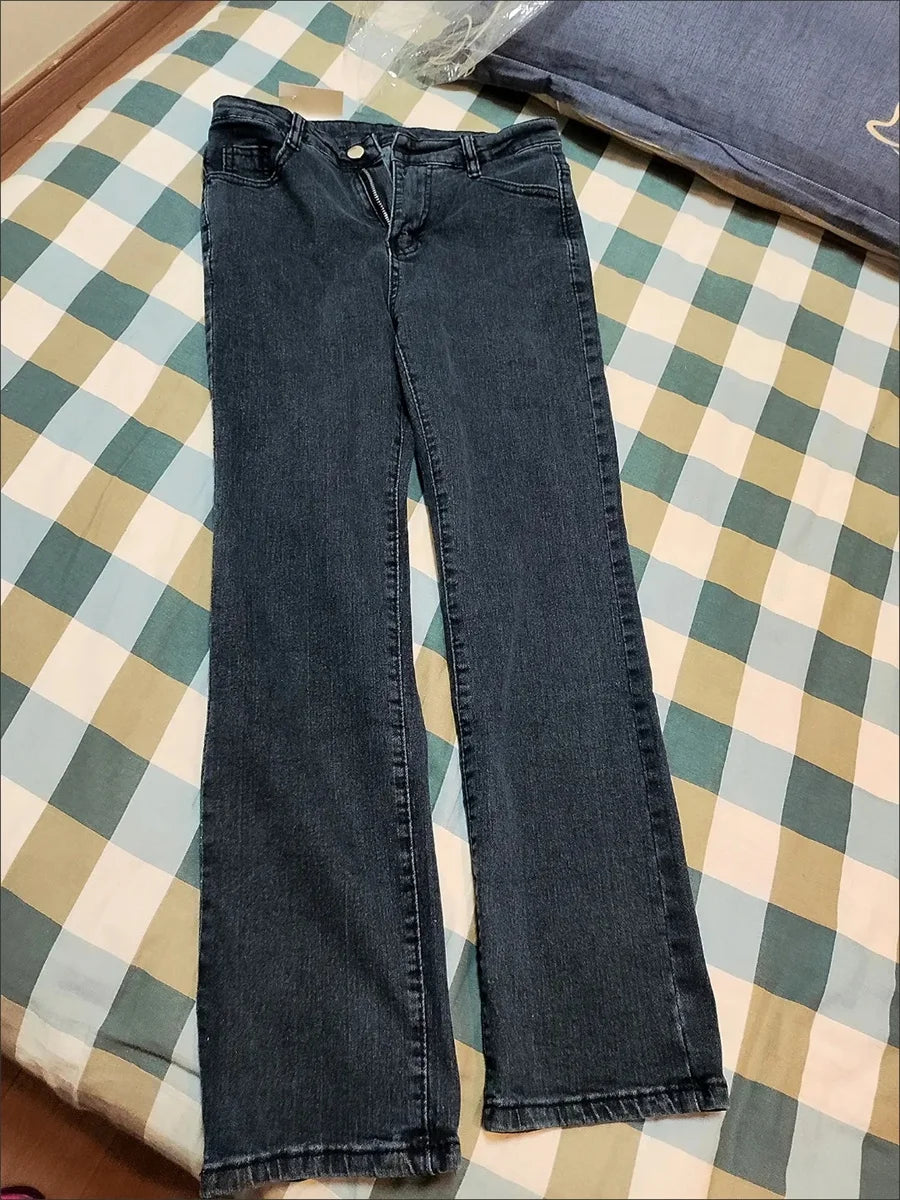 Women's High Waist Straight Jeans Spring Vintage Casual Ankle-length Denim Pants Korean Pantalones Streetwear Stretch Vaqueros