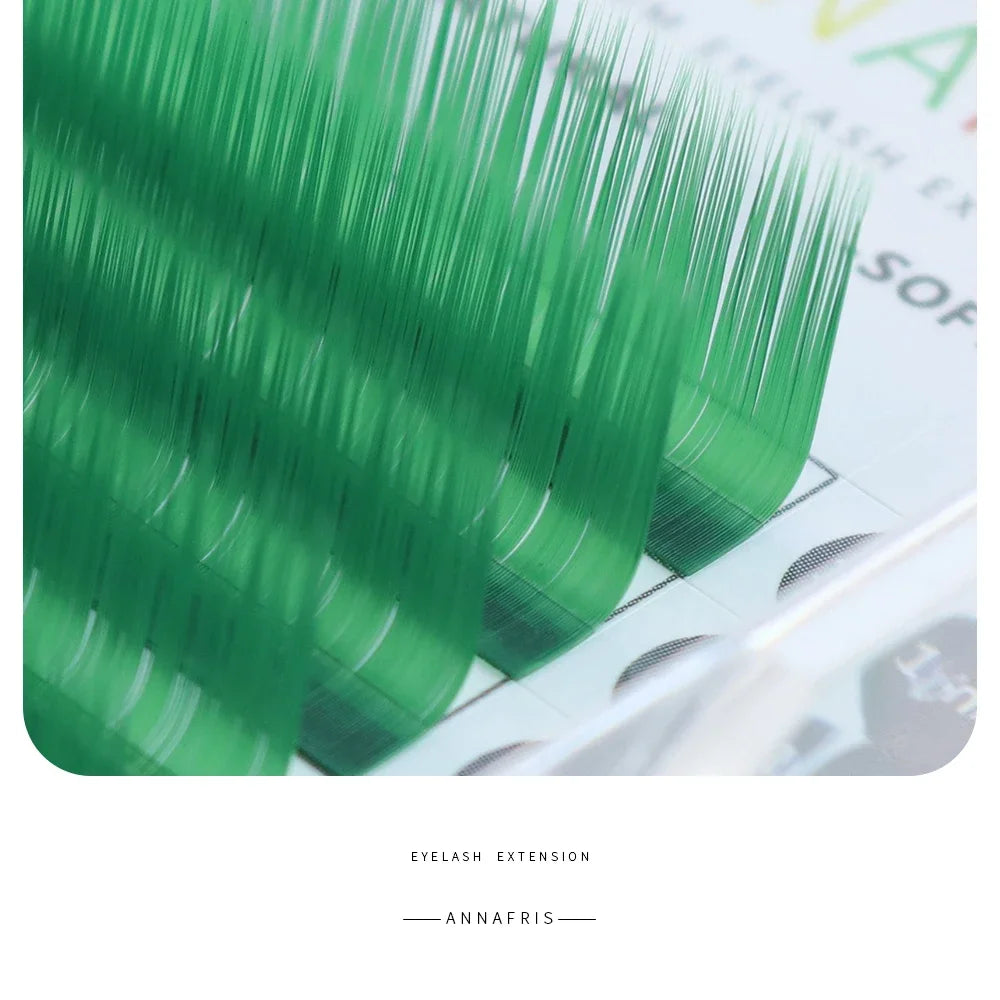 Colored Lashes Eyelash Extensions C/D/L/LU(M) Curl Mix 8-15mm Natural Soft Individual Green/Blue/Brown/Purple/Pink Eyelashes