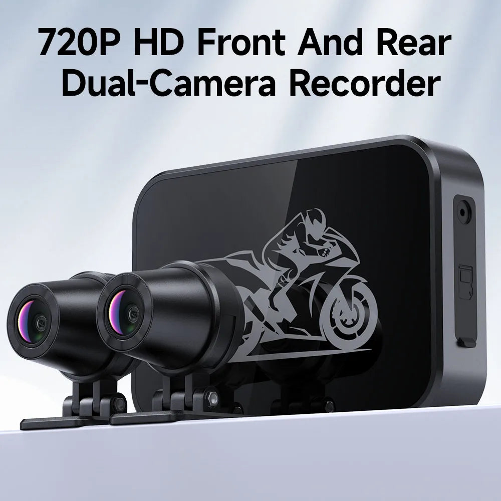 Motorcycle Action Camera Recorder Front & Rearview Waterproof Dual Full Motorcycle DVR Dash Cam Night Vision WiFi Smart Connect