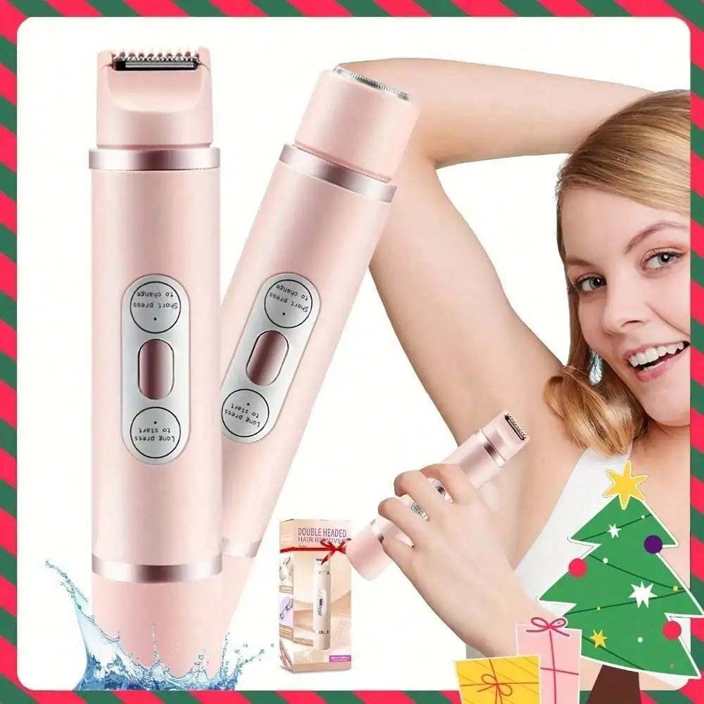 Dual-Head Two-In-One Electric Epilator for Women, Suitable for Private Areas and Full Body, Bikini Care, Wet and Dry Use