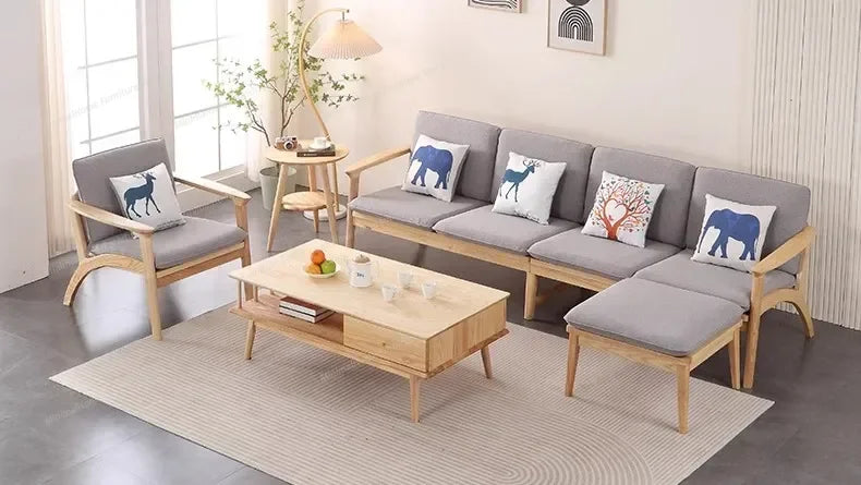 Relaxing Living Room Sofas Lounge Comfortable Wood Floor Modern Lazy Sofa Nordic Balcony European Divani Da Soggiorno Furniture