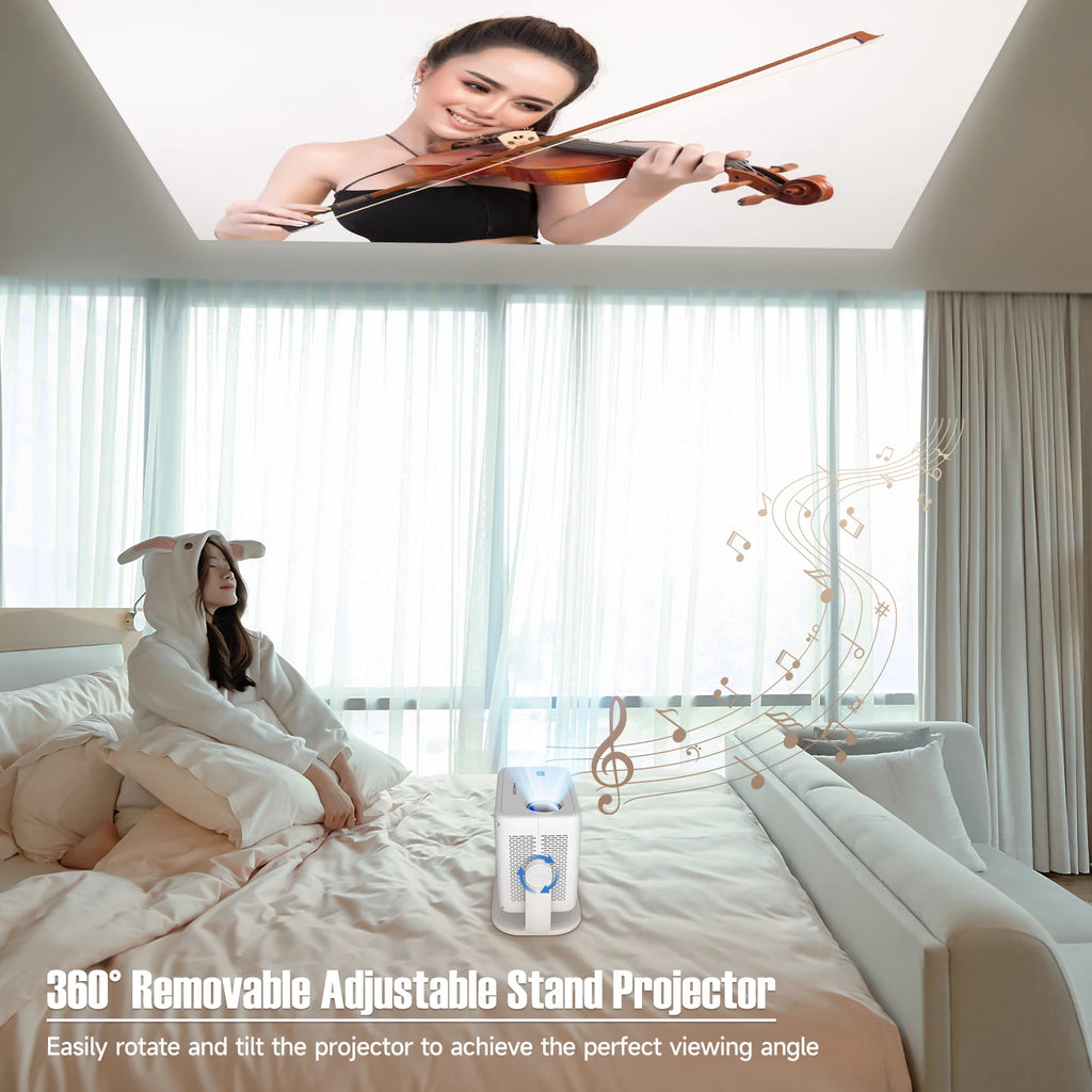 Magcubic L018 650ANSI 1080P Native Projector, 360° Rotation, Auto Focus & 6D Keystone, Android 14 WiFi6 BT5.4 8K Decoding Portable