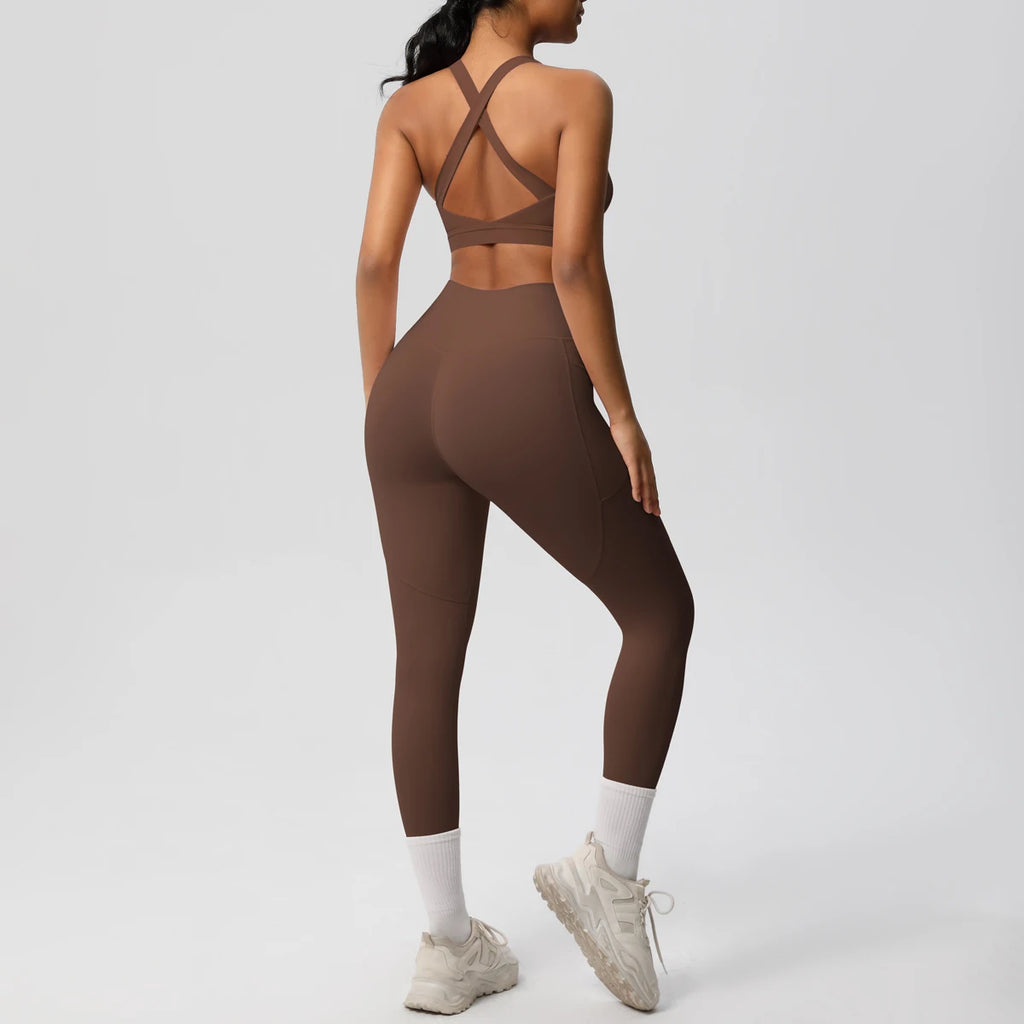 Yoga Suit Sports Set Womens Sportswear Sports Women's Yoga Bra Tummy Control Slimming Booty Leggings Women's Tracksuit