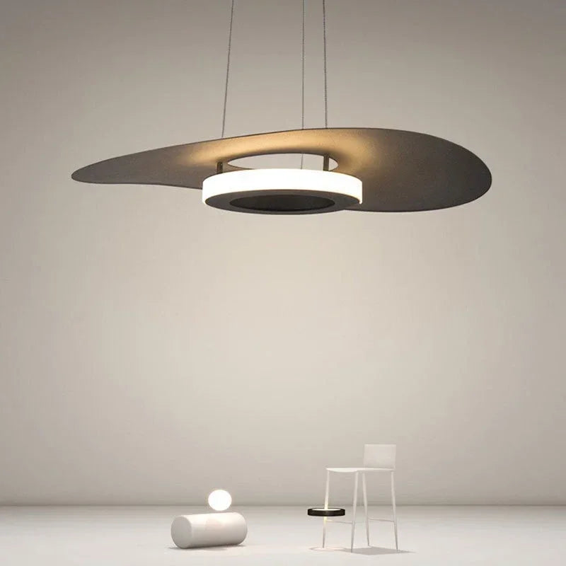 Modern Simple Black White LED creative chandelier Lighting,Suspension Home Decor Indoor Nordic Fixtures for Living Room Aisle