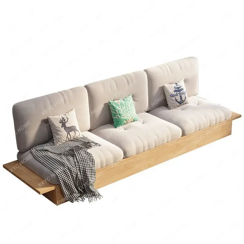 Solid wood sofa oak with storage living room home sofa