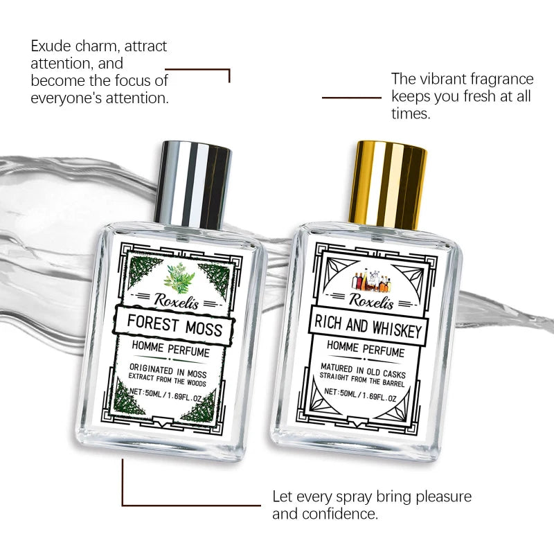 Charismatic Men's Perfume Charming Whiskey Light Fresh Elegant Long-lasting Fragrance Non-irritating Body Spray Eau De Cologne