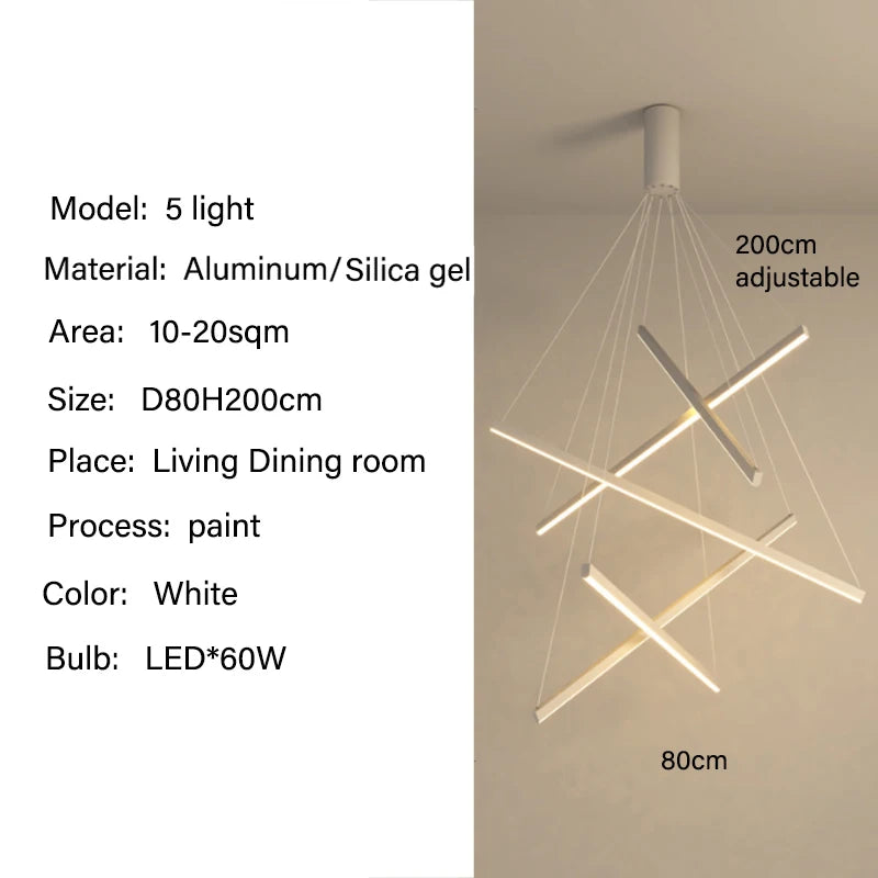 Modern LED Ceiling Chandelier Stair Living Room Pendant Lamp Kitchen Hall Hanging Light Indoor Home Decoration Lighting Fixture