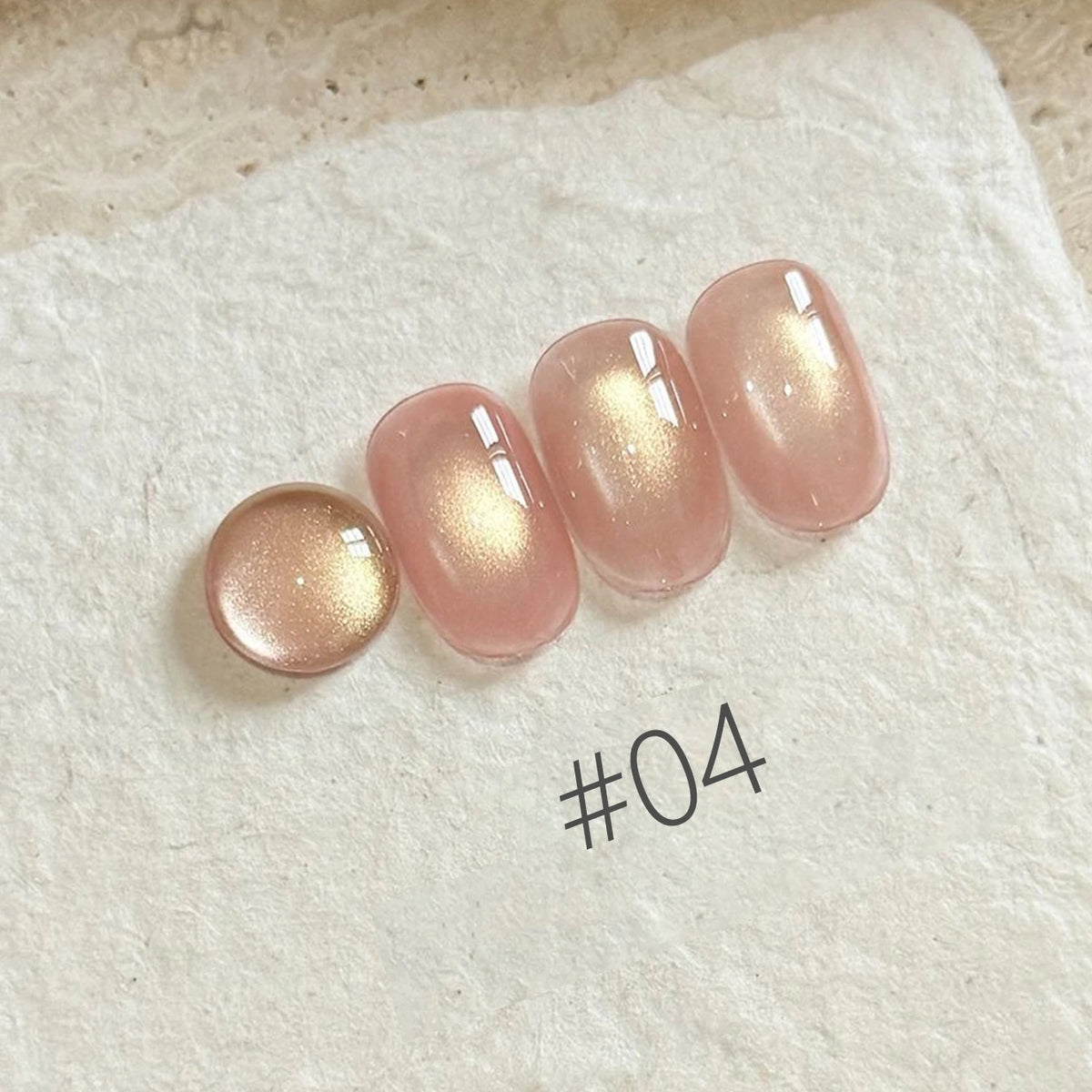 MIANEL 2026 10ML Lover Cat Eye Nail Gel Nude Pink with Sparkling Golden Light Glass Bead for Flattering Cat Eye Manicure