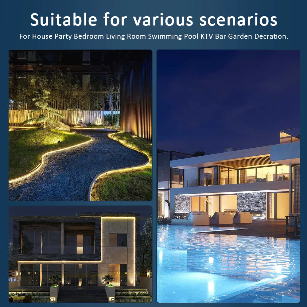 24V LED Strip Light IP68 Waterproof 1-20M SMD 2835 120LEDs Flexible LED Tape Ribbon Lamp Indoor Outdoor Lighting Park Fish Tank