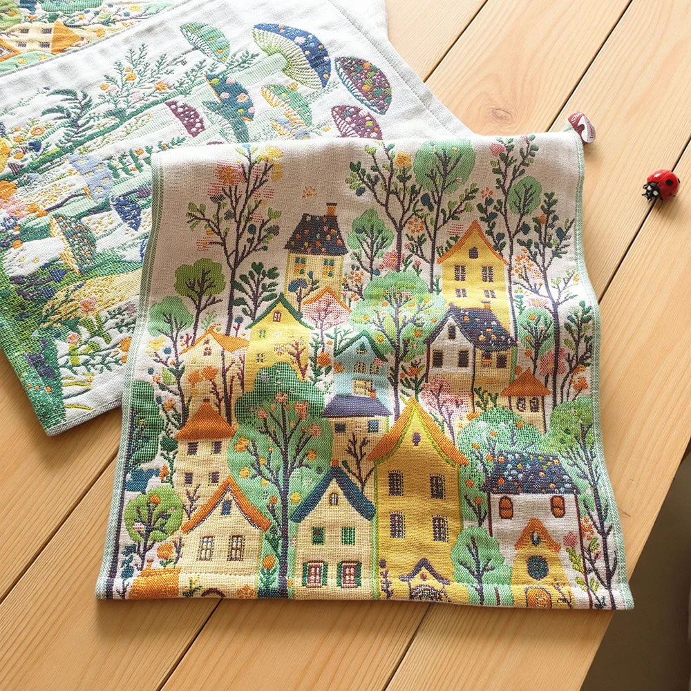 34x40cm Large Hand Towels 4-Layer 100% Cotton Gauze Quick-Dry Dishcloths, Decorative Tea Towels for Kitchen & Bathroom