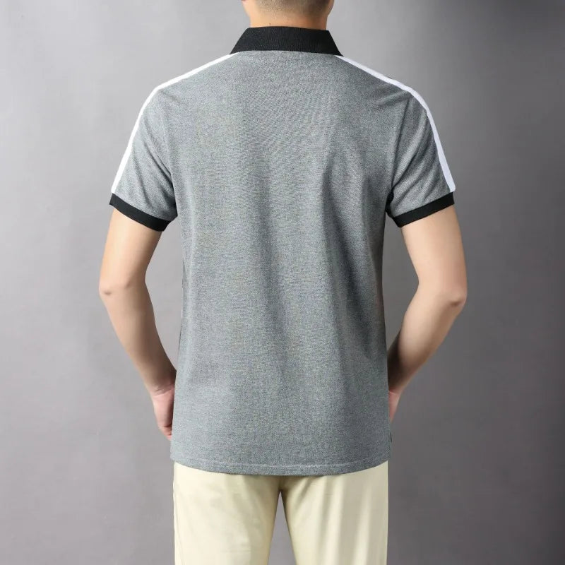 Plus Size 7XL 100% Cotton Summer Men's Polo Shirts Luxury Short Sleeve Contrast Color Letter Embroidery Simple Casual Male Tees