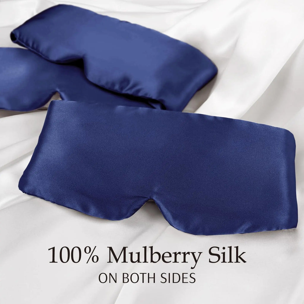 Mulberry Silk Sleeping Mask Eyepatch Blocking Light Eyemask Eyeshade Soft Padded Slaapmasker Travel Sleeping Aid for Sleep Patch