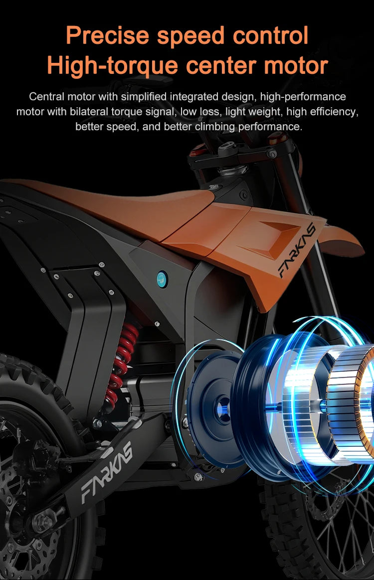 Dropshipping Electric Motocross Bike 60V 27AH 1600W,40Mph,37 Miles,Urban Commuting Front 17";Rear 14" Off-Road Electric Bike