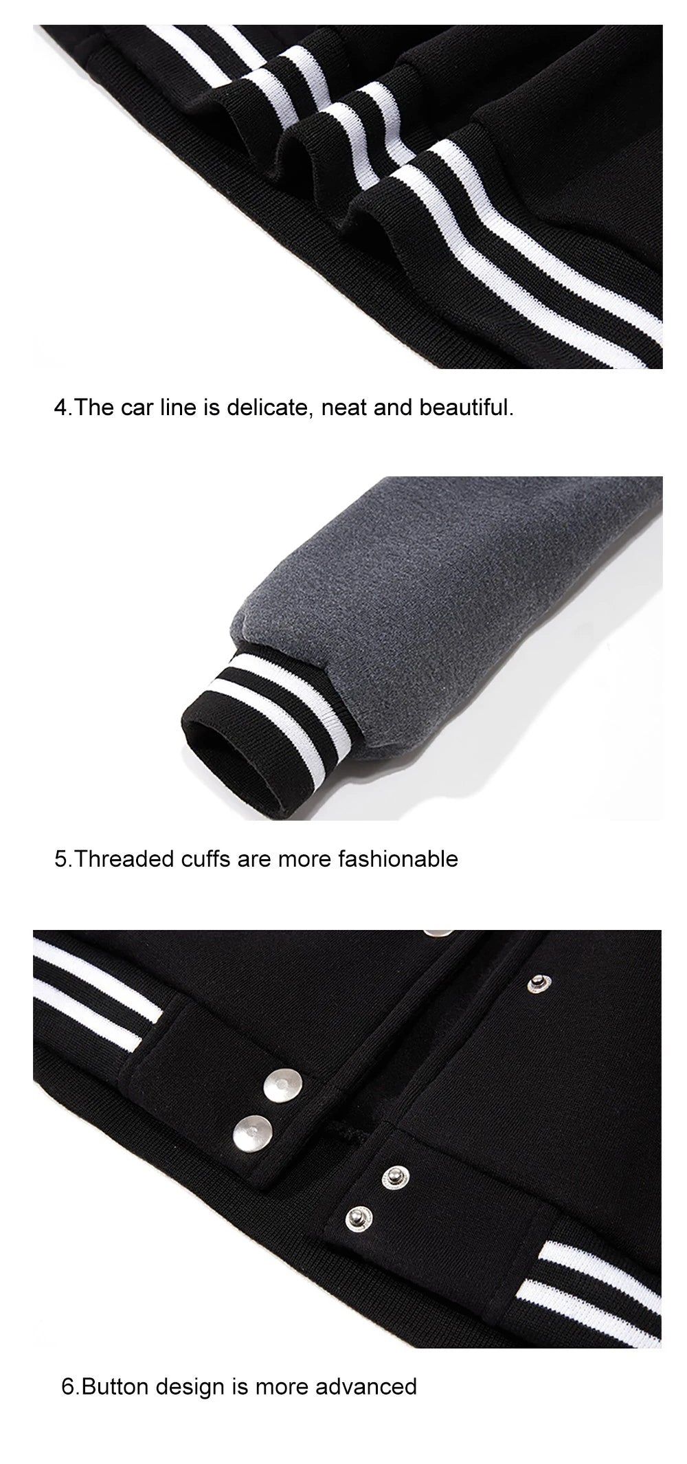 New York Art Letter Creative Printing Man Tops Basics Comfy Baseball Uniform Oversized High Street Menswear Autumn Winter Jacket