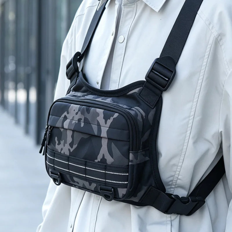 Outdoor Sport Chest Bag Unisex Cycling Bag Hiking Marathon Chest Rig Bag Lightweight Running Vest Backpack Travel Storage Pocket