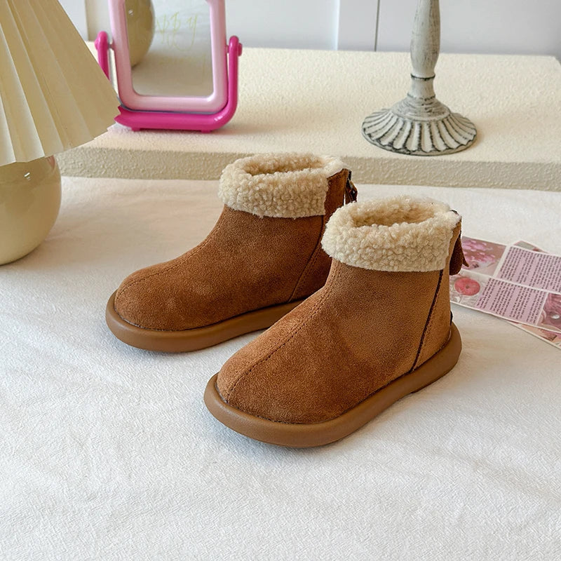 Kids Boots for Boys Girls Fashion Autumn Winter Children Thermal Cotton Back Zipper 2025 Warm Brand New Girls Ankle Boots 26-37