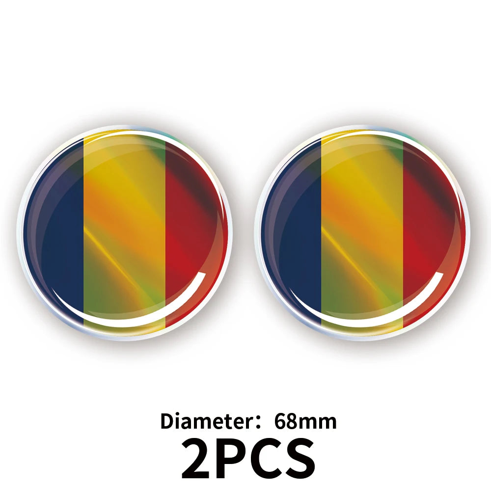 Kenya Latvia Romania Flag Laser 3D Epoxy Resin Car Stickers Car Window Steering Wheel Center Console Panel Motorcycle Fuel Tank