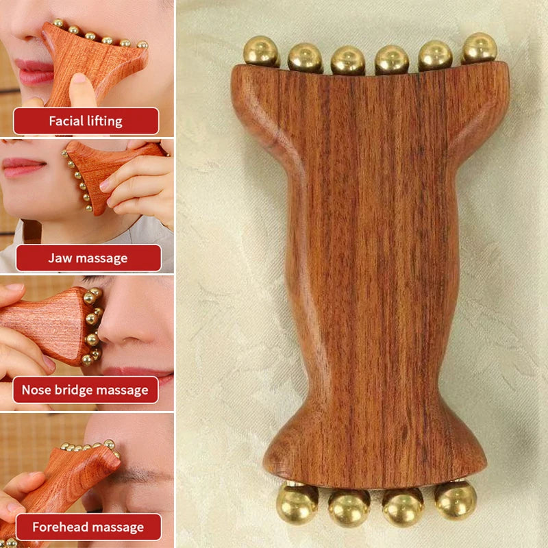 Reduce Puffiness Massager Face Lifting And Tightening Traditional Brass Meridian Brush Skin Scraping Eye Body Spa Facial Beauty