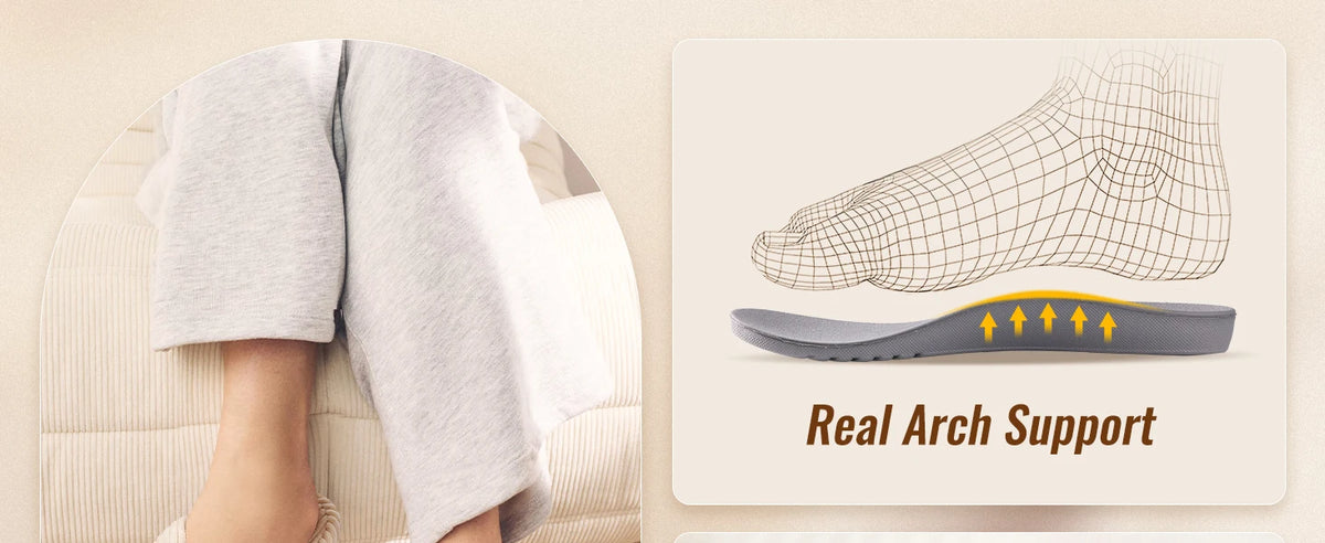 Comwarm Orthopedic House Slippers for Women Arch Support Cross Bow Indoor Slippers Corduroy Bedroom Shoes Open Toe Slip On